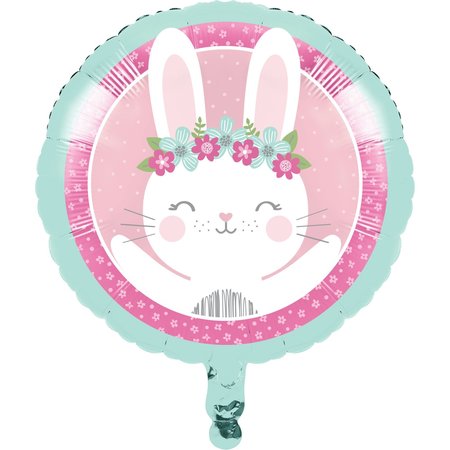 CREATIVE CONVERTING Bunny Party Mylar Balloon, 18", 10PK 336646